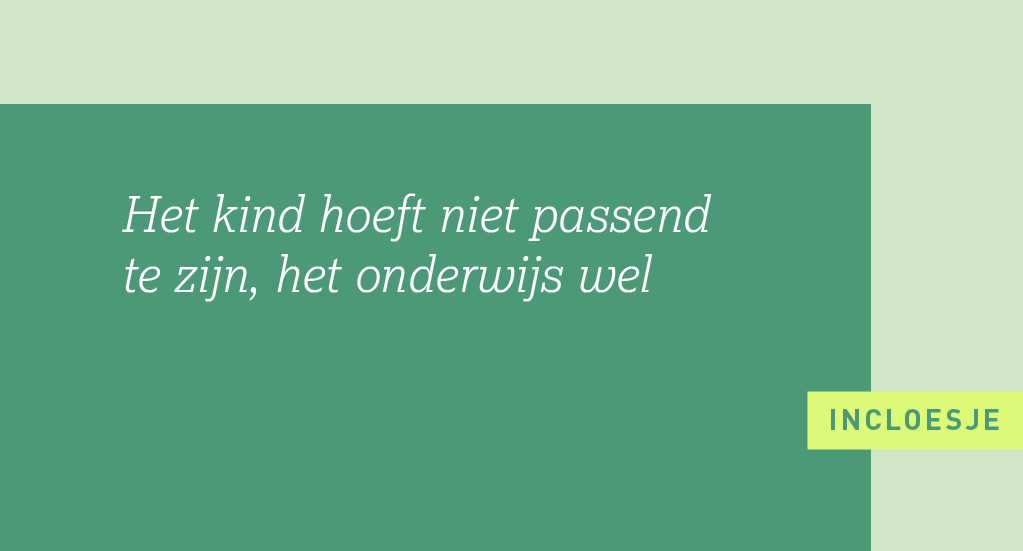 Het kind hoeft niet passend te zijn, het onderwijs wel